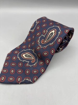 Vintage John Henry Mens 100% Silk Blue Paisley Pattern Neck Tie - Image 1 of 4