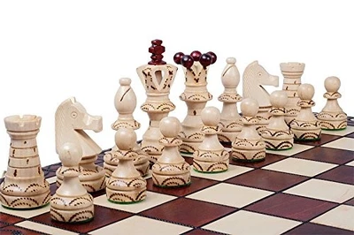Beautiful Handcrafted Wooden Chess Set with Wooden Board and Handcrafted Chess - Image 1 of 4