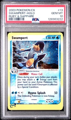 2003 POKEMON EX RUBY & SAPPHIRE #13 SWAMPERT-HOLO PSA 10 - Image 1 of 2
