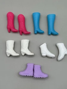 Barbie Boots Lot of 5 Pairs Pink Cowboy Boots Purple Hiking Boots Blue White - Picture 1 of 6