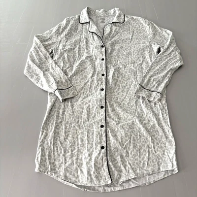 ROSA Victoria's Secret Camisa para Dormir Pequeña Gris Estampado de Leopardo Prendas para Dormir Camisón Foto 1 de 4