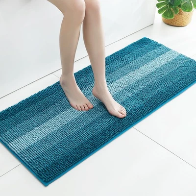 Alfombras de baño largas alfombra de baño de chenilla de lujo pequeña antideslizante alfombra de ducha y bate... Foto 1 de 4
