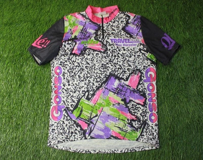 CAMISETA CICLISMO VINTAGE AÑOS 90 TRAVEL CLUB MAX HURZELER GONSO ORIGINAL TALLA L Foto 1 de 4