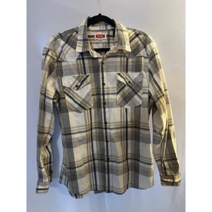 Wrangler Plaid Button Down Shirt - Men's Large, Great Condition! - Picture 1 of 6