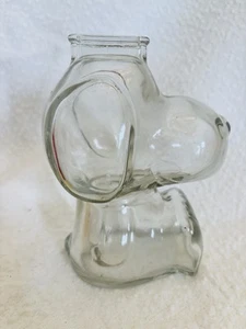 Vintage 1960’s Clear Glass Peanuts Snoopy Coin Bank-NICE - Picture 1 of 4