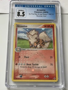 2004 POKEMON EX FIRE RED & LEAF GREEN 18 ARCANINE-REVERSE FOIL CGC 8.5 - Picture 1 of 2