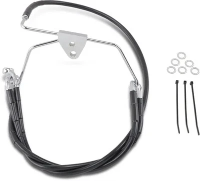 DS Black Oversized +6 Vinyl Front Brake Line for Harley Electra Glide 96-07 Foto 1 de 3