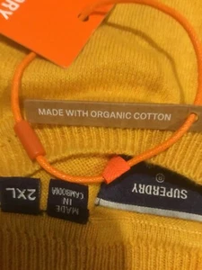 Maglione Superdry Taglia XXL Colore Giallo Cotone Organico - Foto 1 di 7