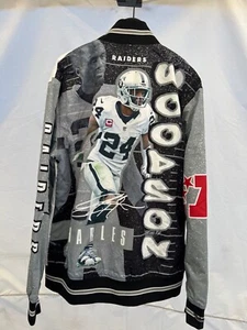NWT Oakland Raiders Charles Woodson Authentic Retro NFL Full Zip Jacket Large - Picture 1 of 21