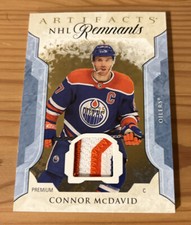 2023-24 upper deck artifacts Connor McDavid NHL Remnants Tri Color Patch 13/25