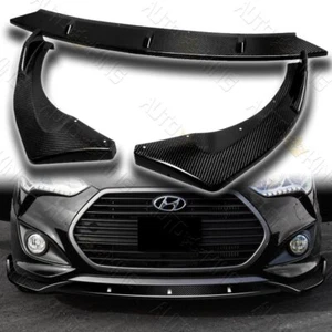 APTO 13-17 HYUNDAI VELOSTER TURBO FIBRA DE CARBONO PARACHOQUES DELANTERO ALERÓN DIVISOR LAP - Imagen 1 de 5