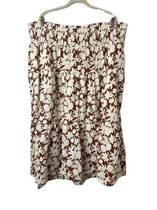 Falda Universal Thread Goods Co para mujer talla 2X marrón floral línea A midi en capas - Imagen 1 de 8