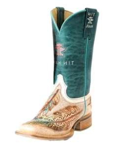 Tin Haul Western Boots Womens Birds Feather Tan 14-021-0007-1541 TA - Picture 1 of 3