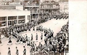 Portland OR Derrick's Cafeteria Parade Street Flags RPPC Real Photo Postcard - Picture 1 of 2