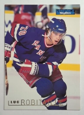 1995-96 SkyBox Impact Luc Robitaille #113 New York Rangers NHL Hockey Card HOF - Image 1 of 2