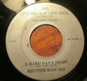 1965 STEPHENS JUNIOR HIGH A HARD DAYS NIGHT 45 7" PRIVATE PRESS BEATLES COVER - Picture 1 of 2
