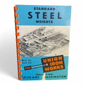 Union Iron Works Standard Weights & Sizes of Steel Spiral Booklet Spokane WA - Picture 1 of 5