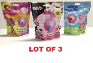 Bomba da Bagno Color Twist Bambini Profumata Peppa Pig Trolls Minnie Mouse Divertente Non Tossico - Foto 1 di 11