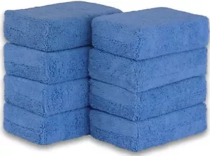 8PCS Microfiber Car Wash Wax Applicator Pad Sponge Polishing Pads Auto Detailing - Picture 1 of 13