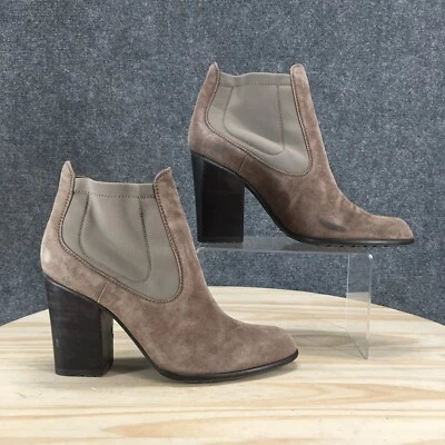 Stuart Weiztman Boots Womens 9 Narrow Ankle Bootie Beige Pull On Casual Block - Image 1 of 4