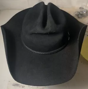 Resistol Self Conforming 4x Beaver 6 7/8 Long Oval Cowboy Hat Black - Picture 1 of 11