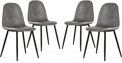 4 sillas de comedor respaldo alto patas metálicas cocina moderna Foto 1 de 4