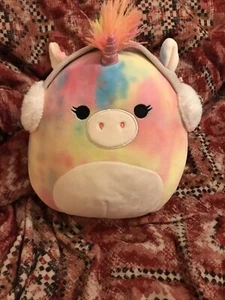 Squishmallow 8" Esmeralda Unicorn With Ear Muffs 2021 Winter Edition - Picture 1 of 3