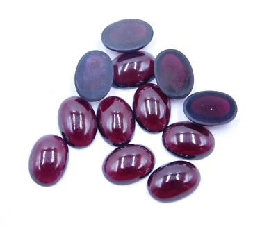 10X14 MM Natural Hyderabadi Garnet Oval Cab Loose Gemstone For jewelry P-930 - Image 1 of 4