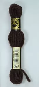 DMC Tapestry Wool, 8m SKEIN, Colour 7533 VERY DARK MOCHA BROWN, (7419), Laine Co - Foto 1 di 1