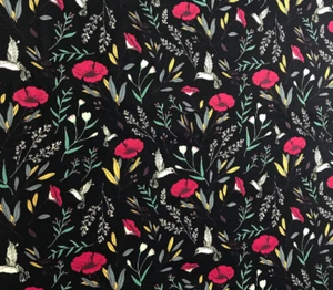 Magical Fauna Dark Mystique Hummingbirds - Art Gallery Cotton Fabric - Picture 1 of 2