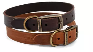 More details for genuine ancol latigo leather dog collar - choose colour (havana or chestnut)
