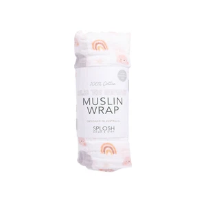 Splosh Baby Elephant Cotton Muslin Wrap Swaddle/Blanket Rectangle 108cm Grey 0+ - Picture 1 of 3