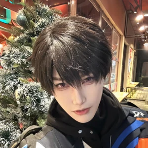 Peluca Love and Deepspace Peluca Cosplay Caleb Gabal Periwig Pelo Corto Negro - Imagen 1 de 5