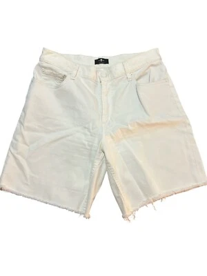 7 FOR ALL MANKIND Womens White Denim Cutoff High Waist Shorts 30 - Image 1 of 4