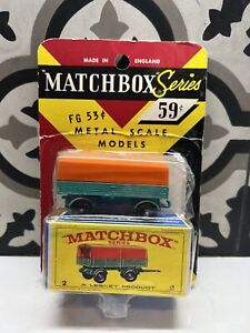 Vintage Lesney Matchbox #2 Mercedes Benz Trailer In Blister W/ Box