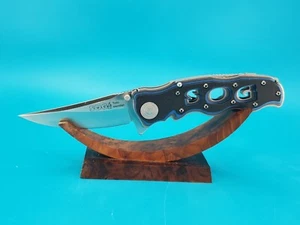 Vintage SOG Topo Meridian Plain Edge Lockback Folding Pocket Knife! RARE! - Picture 1 of 12
