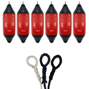 6 x HURRICANE Vortex Boat Fenders: Red PM05 - FREE SPLICED END 10MM  ROPE - Picture 1 of 2