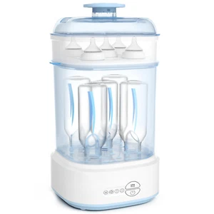 Bottle Sterilizer and Dryer, Compact Electric Steam Baby Bottle Sterilizer, Blue - Picture 1 of 7