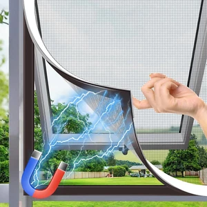 Window Screen Adjustable Magnetic Window Screen Replacement Max 39” x 59”, DIY F - Picture 1 of 12