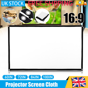 60-100" Portable Projector Screen Home Outdoor Camping 3D HD 16:9 Movie Theater