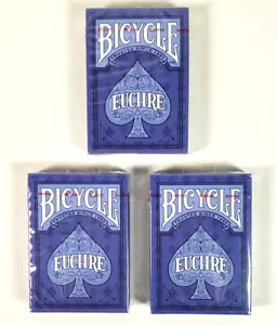 Carte da gioco Bicycle Euchre (3) confezioni finitura cuscino d'aria made in USA nuove sigillate - Foto 1 di 6