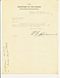 LETTERA AGENZIA INDIANA FIRMATA TULALIP VINTAGE 1923 - PAGAMENTO $35 A JOSEPH GEORGE - Foto 1 di 1
