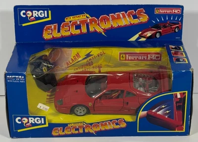 Vintage CORGI SUPER ELECTRONICS Red Ferrari F40 Die-Cast 1:24 Car w/ Alarm - NOS - Image 1 of 4