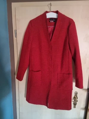 Super Roter Mantel In Filzoptik für den Übergang    Neu - Bild 1 von 3