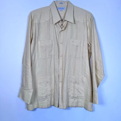  Christian Dior Yellow Linen Button Up Shirt - Image 1 of 4