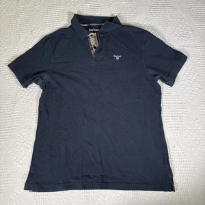 Polo Barbour manica corta blu navy uomo XL - Foto 1 di 17