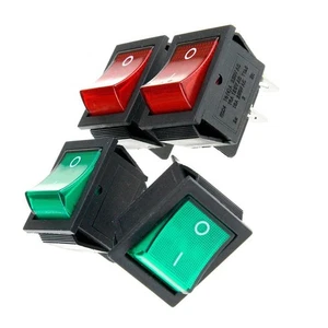 4 Pcs Snap In Rocker Switch 16A 250V Red And Green Indicator 4 Pin - Picture 1 of 3