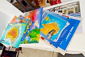 Vintage Advertising Poster x10 Bus Lines Greyhound Pioneer McCafferty's NOS - AF - Picture 1 of 12