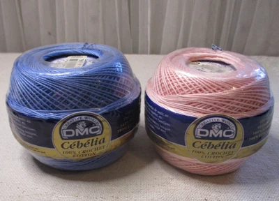 Lot of 2 - DMC Cebelia, blue and pink, 100% Double Mercerized Combed Cotton - Image 1 of 4