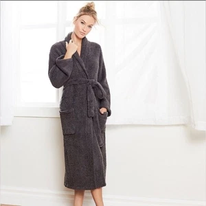 Barefoot Dreams Unisex CozyChic Chocolate Brown Long Cozy Wrap Robe Plus Size 1X - Picture 1 of 8